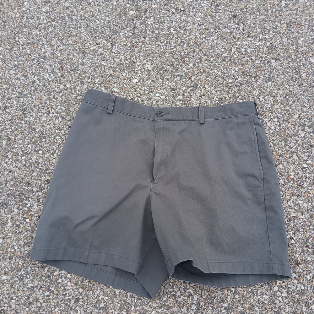 LL Bean Shorts Mens 38 Gray Classic Fit Chino Flat Front Casual Summer Cotton